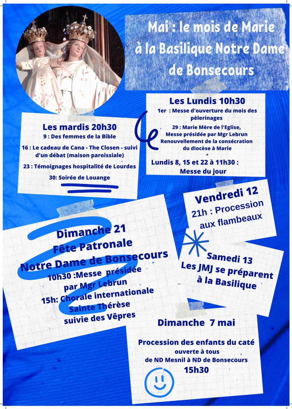 Mois de Mai Mois de Marie à la Basilique NotreDame de Bonsecours